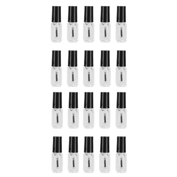 

20pcs 5ml nail polish bottles empty clear with cap and brush storage & jars