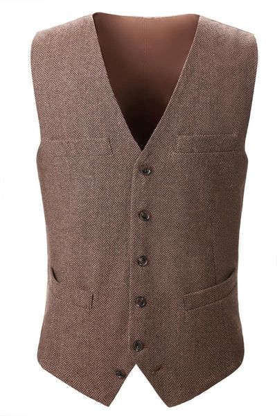 

men's vests brown herringbone tweed suit waistcoat slim men plus size farm wedding married for, Black;white