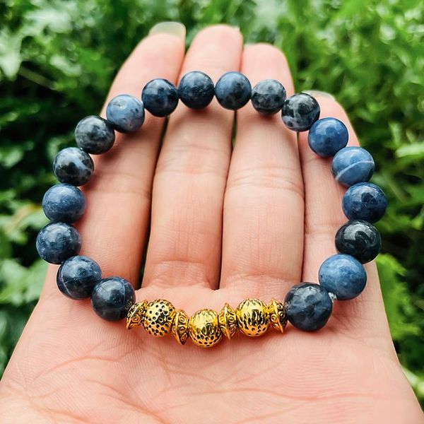 

charm bracelets punk blue namibian peter stone natural for women boho mens jewelry rope chain alloy accessory wholesale, Golden;silver