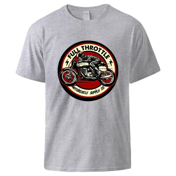 

men's t-shirts 2021 man t shirt full throttle cafe racer rockabilly biker cool summer cotton short sleeve casual black tee, White;black