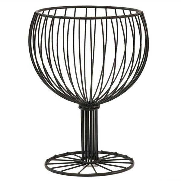

storage baskets wine glass shape tall tea point tray european style dried fruit home living room iron art