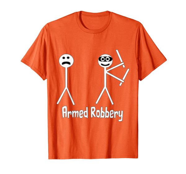 

Armed Robbery Robber Stick Figure Stick Man Printed Funny T-Shirt, Mainly pictures