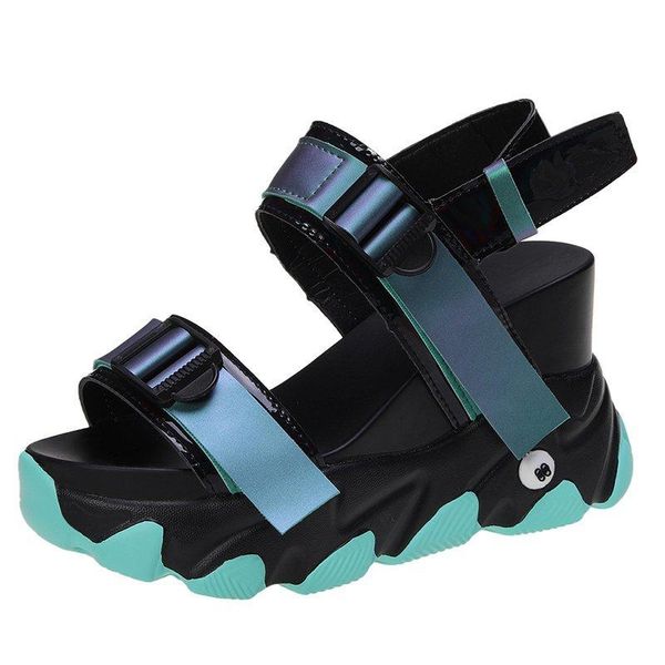 

summer black white women sandals daisy buckle design woman platform fashion comfortable female thick bottom beach shoes