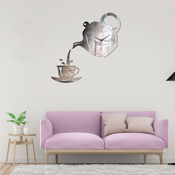 

wall clocks acrylic diy digital clock sets household bedroom 3d sticker creative accessories for living room