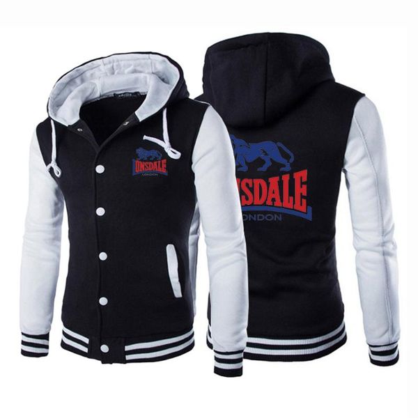 

men's hoodies & sweatshirts 2021 selling lonsdale printing casual sport comfortable harajuku man baseball uniform jacket cotton clothe, Black