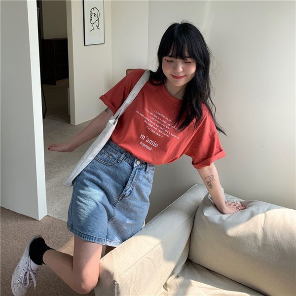 

polos ytx376 students korean version releases wild summer red blue net short women's t-shirt, White