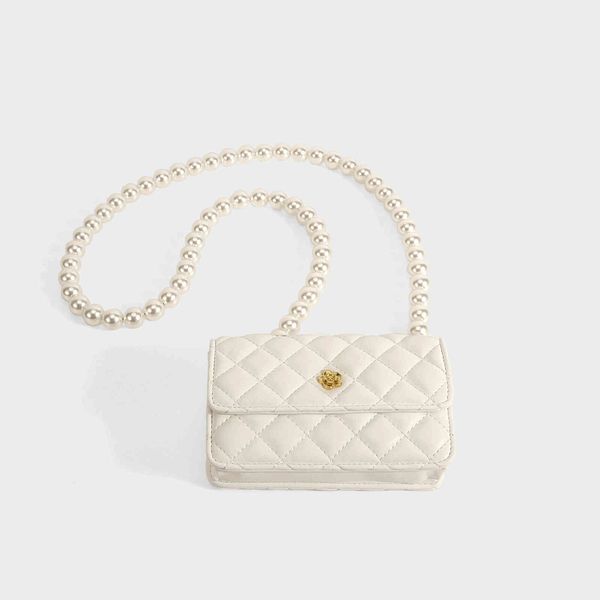 

xiaoxijia bag female 2021 camellia flower women's niche design pearl chain small square single shoulder messenger, Black;red