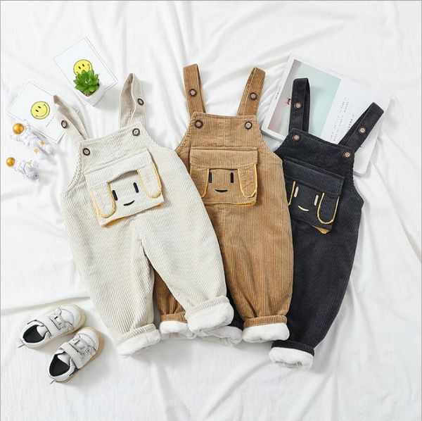 

jumpsuits 2021 winter cordury lovely cartoon thicken warm fleece inside baby overall boy romper girl, Blue