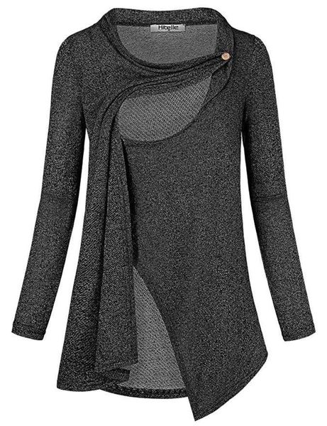 

push collar snowflake lactation sweater, Black