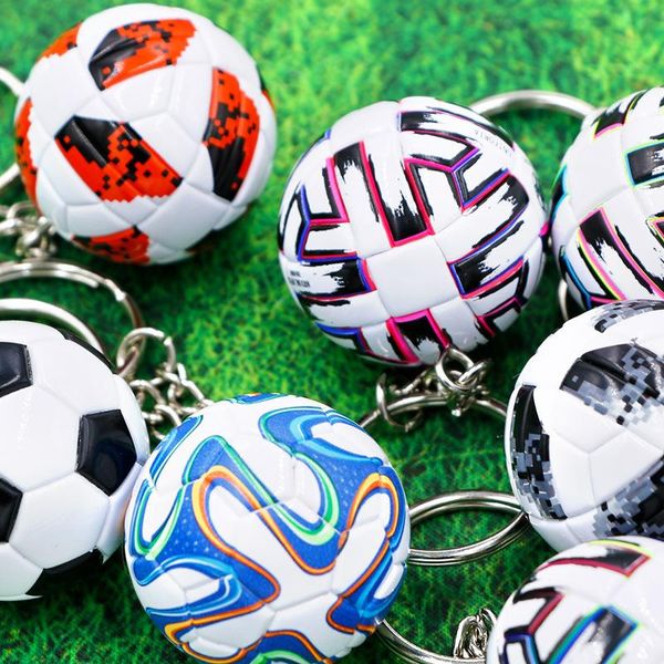 

keychains simulation mini pu football key ring pendant official ball souvenir activity gift creative hanging ornaments for fans, Silver
