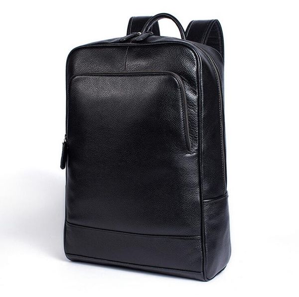 

2021 genuine leather men's backpack wear-resistant travel bags cowhide tote computer backpacks casual business men double shoulder bag