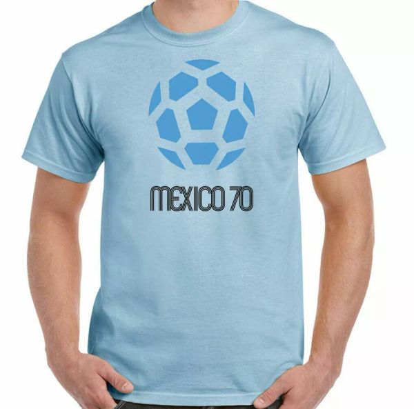 

mexico 70 t-shirt football mens retro 1970 world cup logo set england, White;black