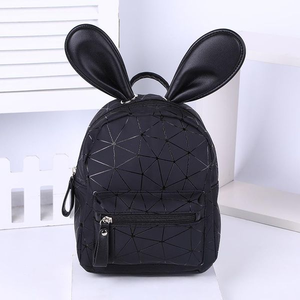 

backpack fashion trend mesh small school bag ears zipper pu girl