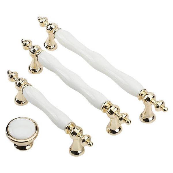 

handles & pulls wardrobe door golden ceramic furniture european white cabinet drawer simple kitchen pull 96 128 160 hole pitch