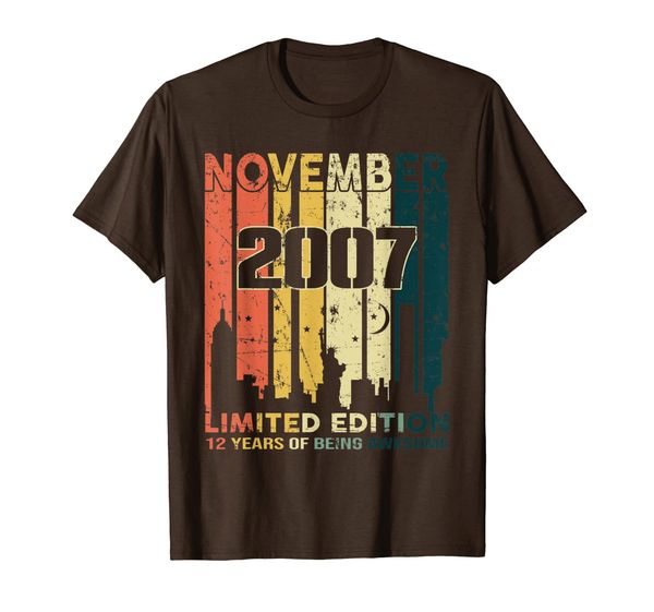 

vintage 12 years old gift awesome since november 2007 shirt, White;black
