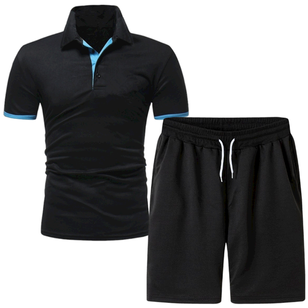 

men's tracksuits shirt sets casual short sleeve/shorts fashion embroidery business clothing summer thin, Gray