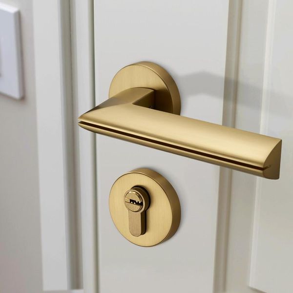 

handles & pulls modern gold plated zinc alloy for interior doors door lock handle