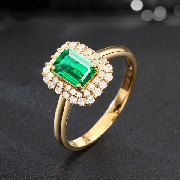 

cluster rings mengyi bohemian classic 4-claw green zircon 9 2 5 ring feminine charm wedding jewelry bridal golden women party gift bague, Golden;silver