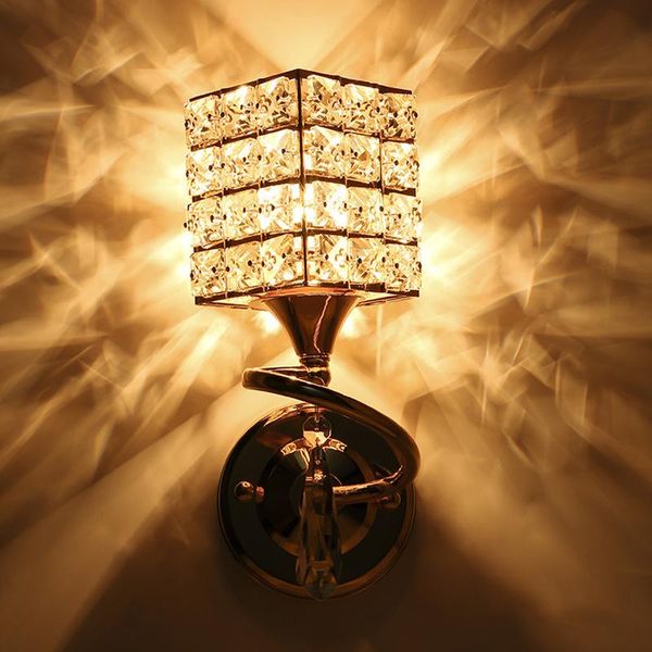 

wall lamp modern art high grade crystal e27 european luxury style single head light for home bedroom living room decoration