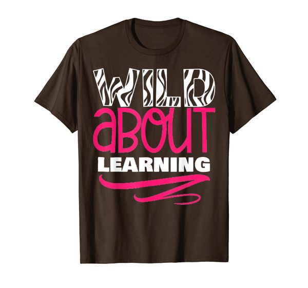 

teacher shirt wild about learning tee back to school t-shirt, White;black