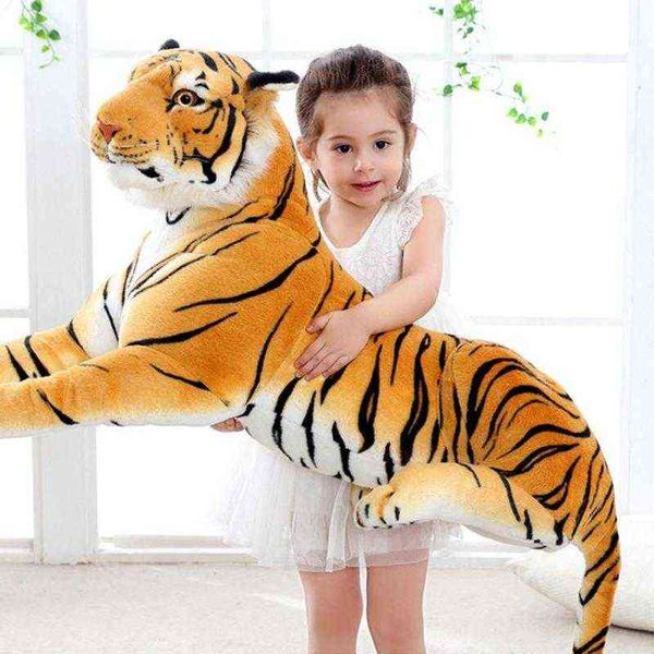 Grande realistico tigre leopardo pantera peluche morbido animali di peluche simulazione tigre bianca giaguaro bambola bambini regalo di compleanno per bambini Y211119