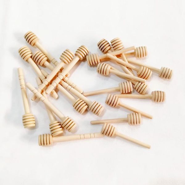 

spoons (100pcs) 8cm 10cm mini wooden honey stick wood dipper party supply