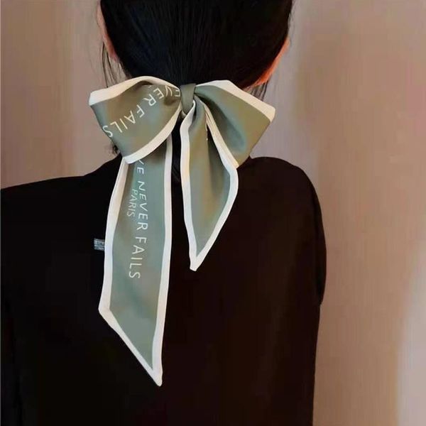 

hair accessories &dolphin women headbands ribbon 100x6cm chic french love never fails gentle elegant chiffon silk tie letter bag choker
