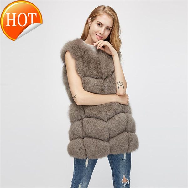 

women's fur & faux vest winter coat women first five and six vests real natural, Black