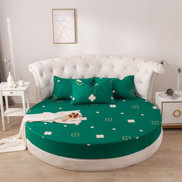 

sheets & sets printing round mattress cover 100%cotton bed sheet fitted with elastic themed el motel home textiles no cases