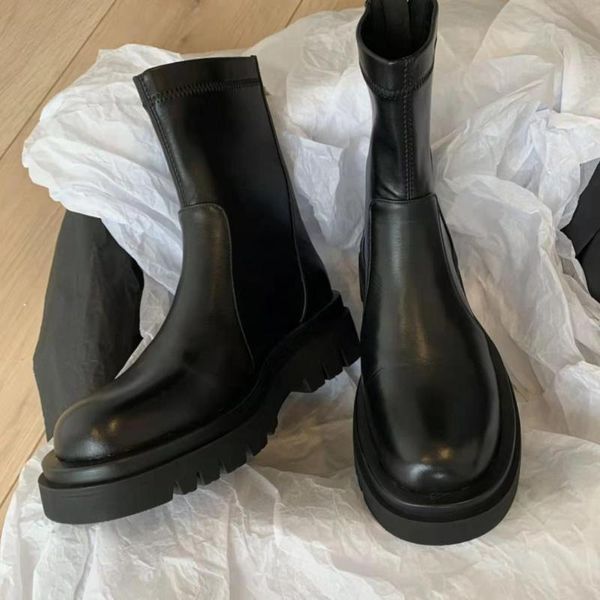 

boots 2022 female platform fashion thick sole women's warm winter ytmtloy round toe zipper square heel botines de mujer sexy, Black