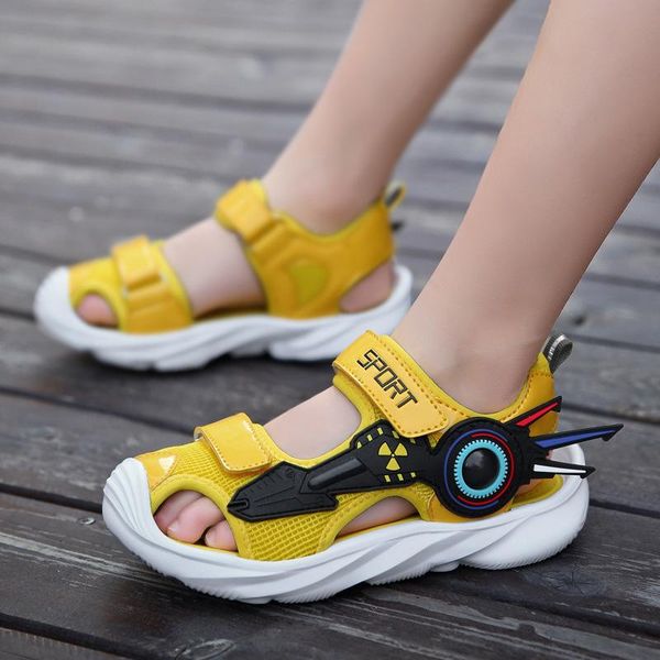 

sandals summer cartoons children kids beach shoes fashion boys sneakers comfortable casual closed toe for, Black;red
