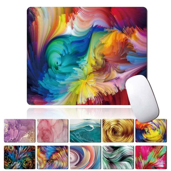 

mouse pads & wrist rests watercolor pattern pu leather waterproof desk mat pad computer school office small size universal