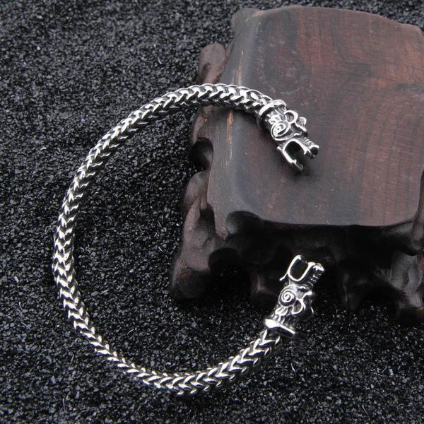 

bangle stainless steel vikings wolf bracelets for women male accessories viking bracelet men wristband cuff bangles teen, Black