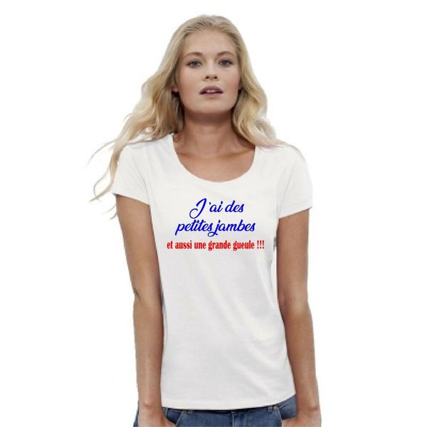 

womens t-shirt i small legs and also a big mouth, White;black