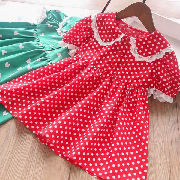 

baby girls wear dot print dress summer 2021 girl's dresses, Red;yellow