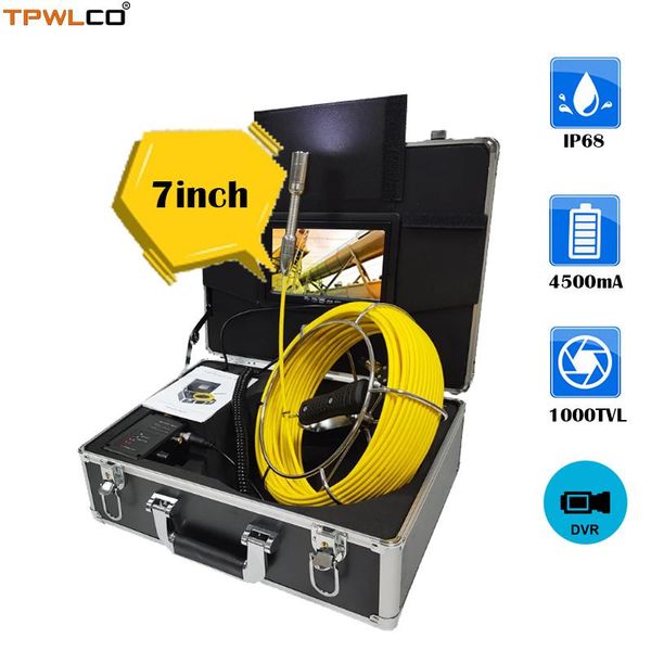 

cameras 23mm sewer with 12 leds 4500ma battery 7" 1000tvl waterproof industrial pipeline inspection video system 20-50m