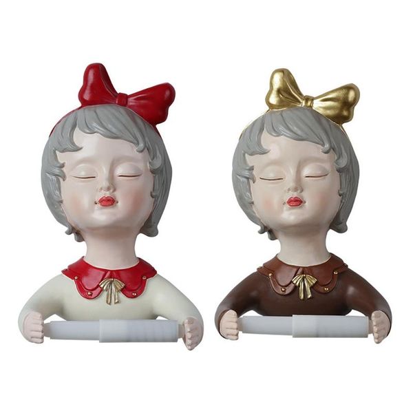 

tissue boxes & napkins creative bow girl modeling roll paper holder ornaments toilet rack 72xf