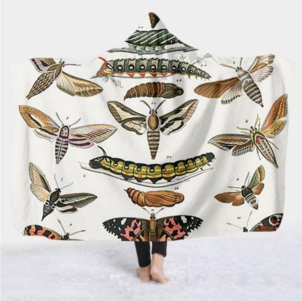 

blankets plstar cosmos colorful butterfly insect blanket hooded 3d full print wearable men women style-1