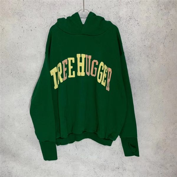 

22fw green hoodies men women 1 quality sweatshirts foam pullover, Black