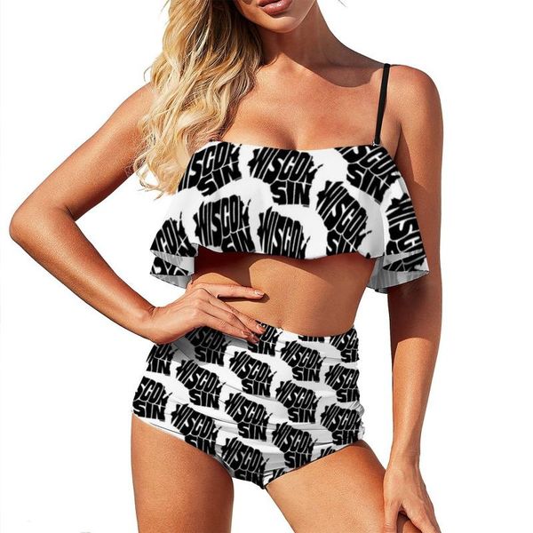 

one-piece suits map bikini swimsuit suspender chic swimwear festival big chest in bulk two piece bathing suit