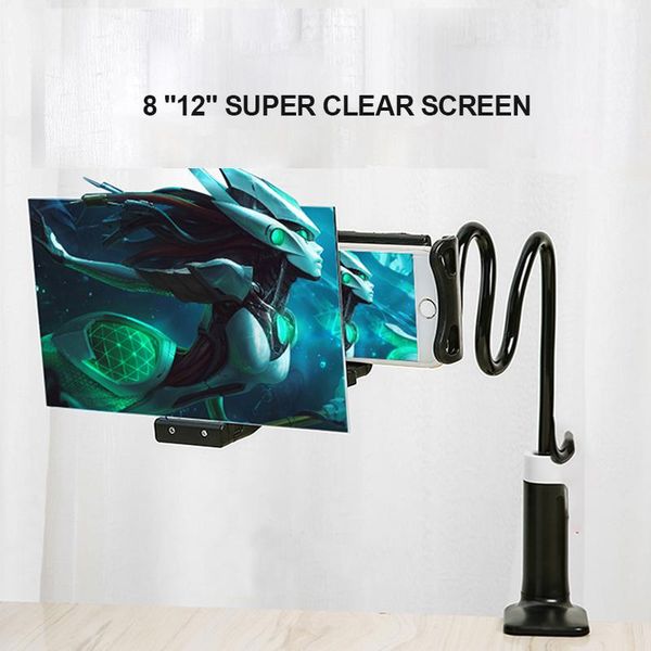 

cell phone mounts & holders 8/12 inch screen magnifier with lazy stand movie anti-blue light magnifying adjustable holder