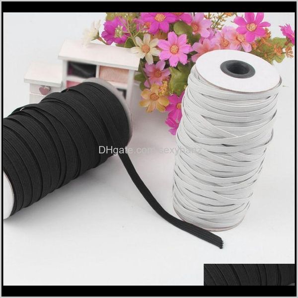 

yarn clothing fabric apparel drop delivery 2021 sell white black high elastic fiat rubber band waist sewing stretch rope100 yard latex rope1, Black;white