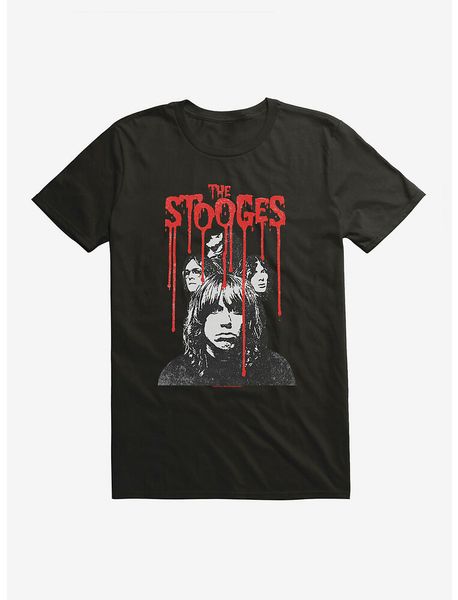 

iggy pop the stooges red font t-shirt, White;black