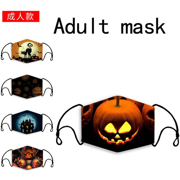

high-quality masks new halloween printed cotton pattern digital adjustable ear mask