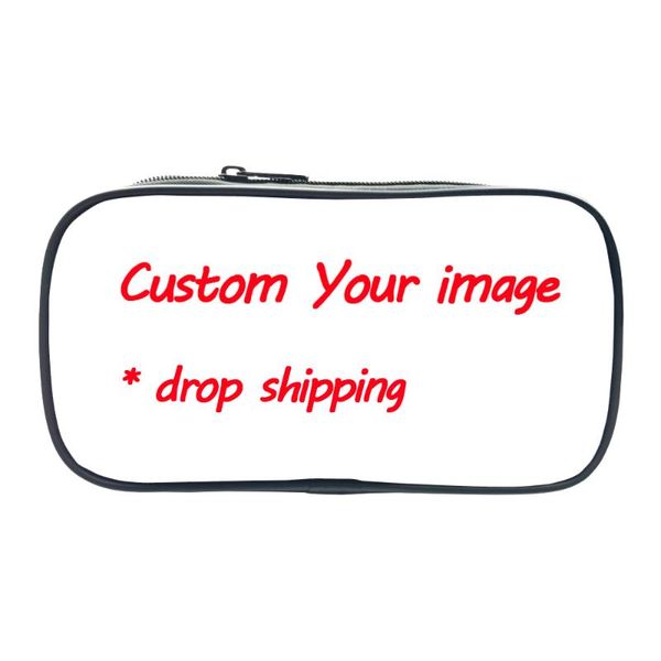 

drop customized your image custom pattern kids pencil bag students cute stationery large capacity holder cosmetic bags & cases