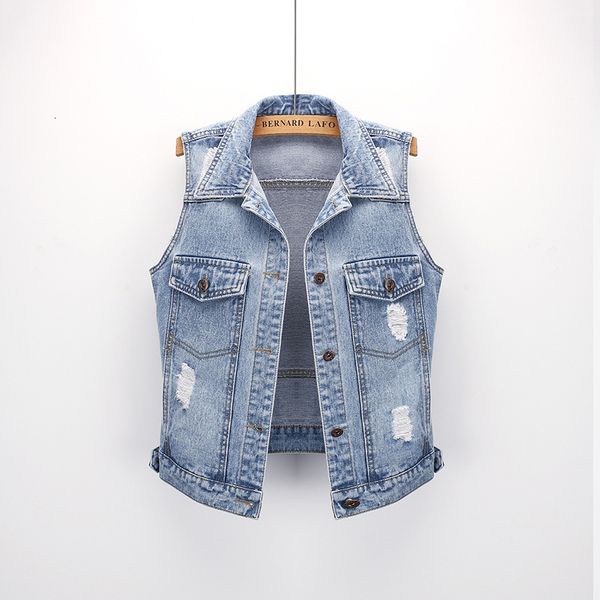 

jackets women's sleeveless jackets korean holes slim short waistcoat female denim vest single-breasted jeans coat jc183, Black;brown