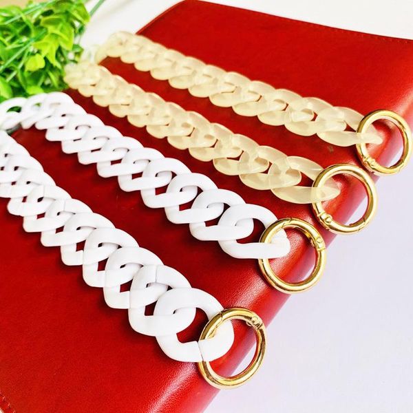 

bag parts & accessories fashion plastic chain twist detachable diy pendant ornament white transparent resin flat replaceable, Black
