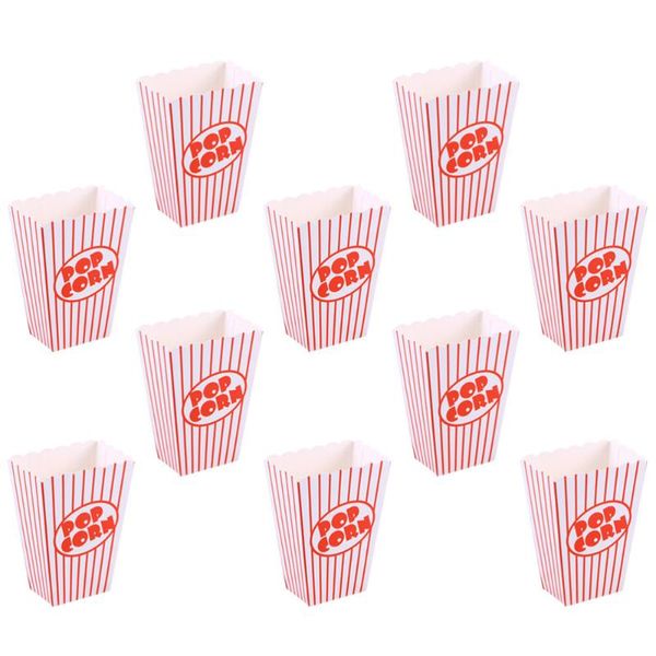 

10pcs stripes paper popcorn boxes disposable containers tableware baby shower birthday party supplies for home shop gift wrap