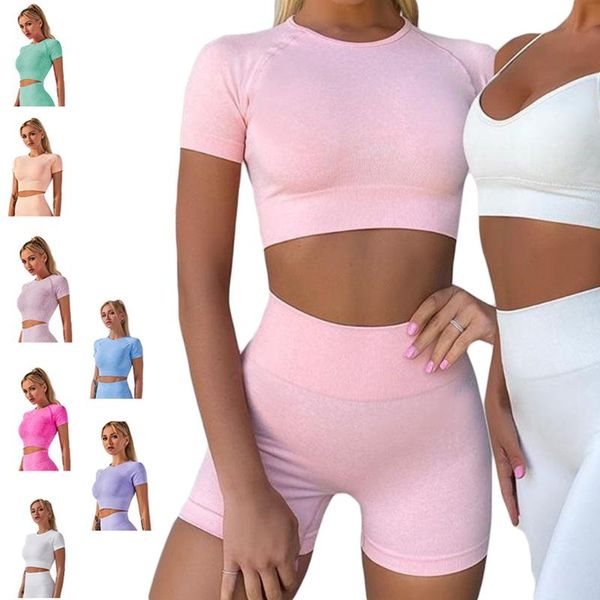 

yoga outfit 2 piece set gym workout clothes for women fitness sports bra and shorts seamless lounge wear tracksuit sportswear
