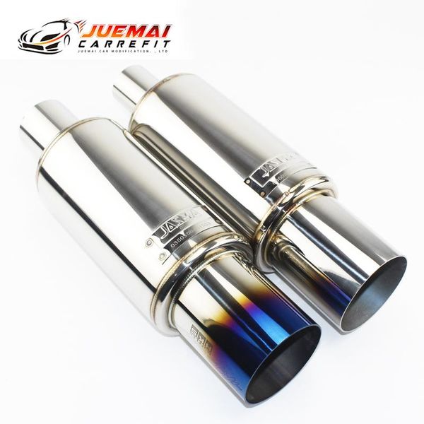 

car exhaust pipe muffler tail thickened 1.5mm universal stainless steel 304 length 400mm interface 51 63mm outlet 89mm manifold & parts